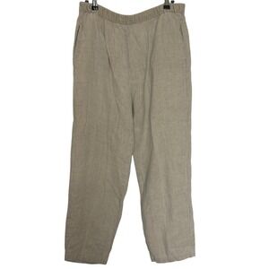 Bay Street Clothing Co.  Women's Size Med Khaki Linen‎ Capris Elastic Waist